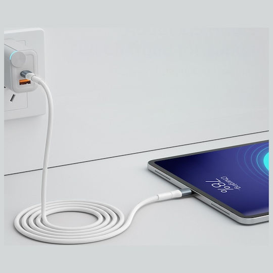 3MK USB 2.0 Kabel USB-C männlich - USB-C 100W PD Weiß 1m