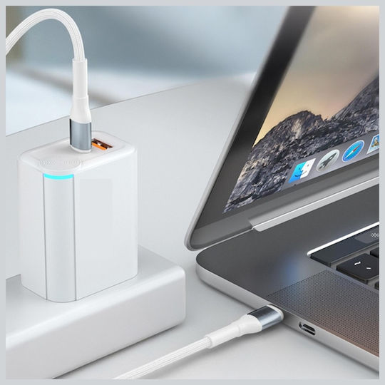 3MK USB 2.0 Kabel USB-C männlich - USB-C 100W PD Weiß 1m