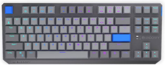 Endorfy Thock V2 TKL Ασύρματο Gaming Μηχανικό Πληκτρολόγιο Tenkeyless με Custom Red διακόπτες και RGB φωτισμό (Αγγλικό US) Γκρι