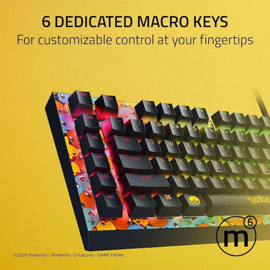 Razer Blackwidow V4 X Pokemon Kanto Starters Gaming Mechanical Keyboard with Razer Mechanical switches and RGB lighting (English US) Green