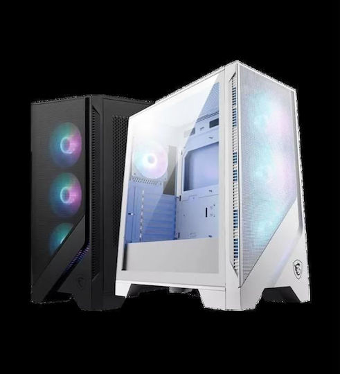 MSI Mag Forge 320R Airflow Gaming Midi-Turm Computergehäuse mit Seitenfenster Weiß