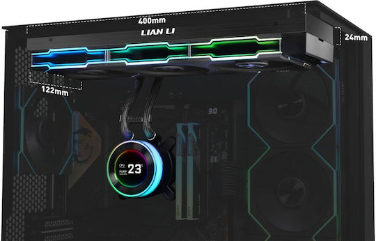 Lian Li Hydroshift II LCD-C 360CL Охлаждане AIO CPU с 3 вентилатора 120mm и RGB осветление