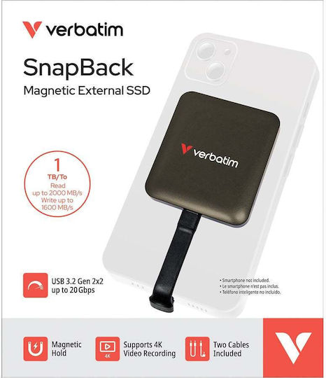 Verbatim Snapback Magnetic USB-C Εξωτερικός SSD 1.0TB 2.5" Μαύρο