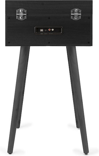 Audizio Fremont 102.198 Koffer Plattenspieler mit Vorverstärker und Eingebaute Lautsprecher Schwarz