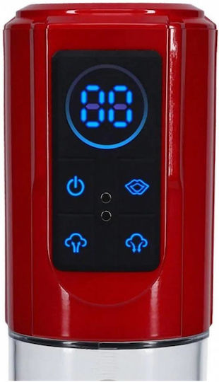 Red Automatic Penis Pump 4 Suction Modes & Digital Display Shots Pumped Megalift Automatic Waterproof Penis Pump Metallic Red 30cm