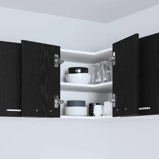 Ντουλάπι Κρεμαστό Μαύρος Δρυς Και Λευκό 57x57x40εκ.
