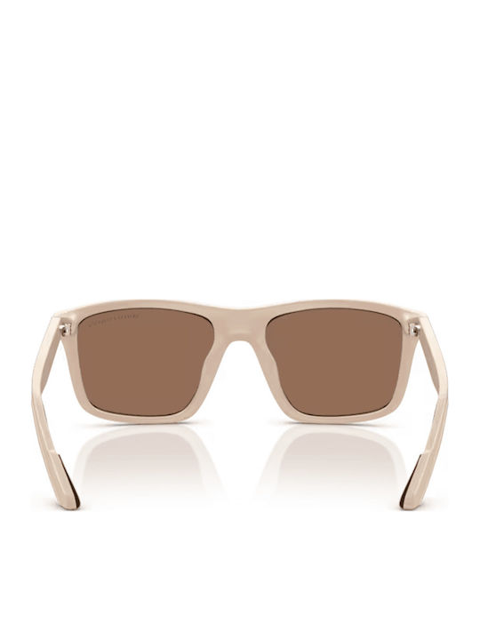 Armani Exchange Women's Sunglasses with Beige Plastic Frame and Brown Lens