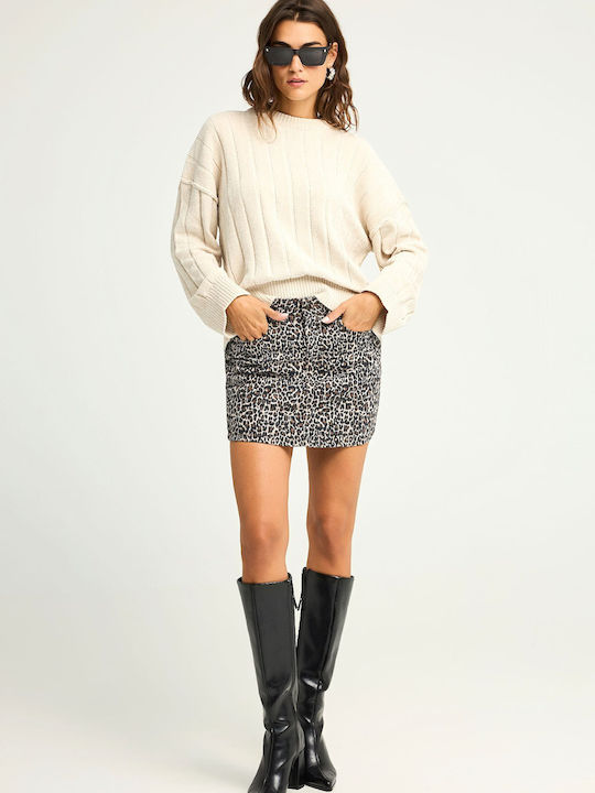 Damen Pullover Gestreift Cloud Cream