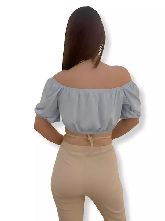 Women's Crop Top Light Blue