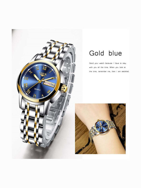 Lige Women's Watch with Silver Metal Bracelet