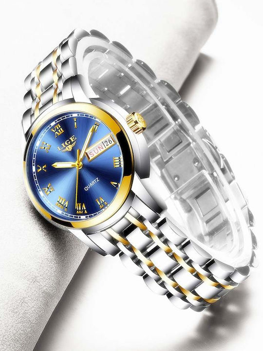 Lige Women's Watch with Silver Metal Bracelet