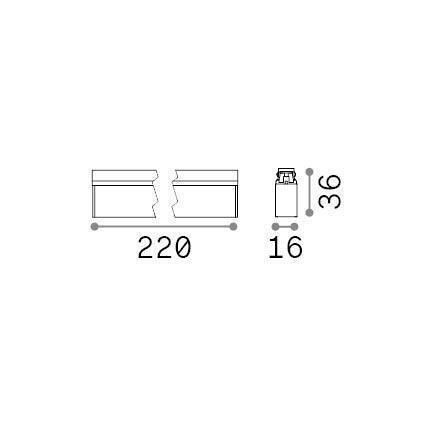 Ideal Lux Accent LED Комерсиално Линейно Осветление Светило Таван Топло бяло Ш22xД3.6xВ1.6см.