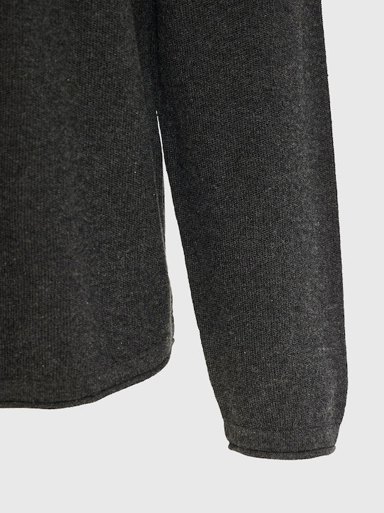 Herrenblusen Langarm Pullover Grau