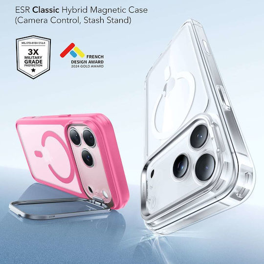 ESR Classic Hybrid Stash Umschlag Rückseite Metallisch Rosa (iPhone 17 Pro Max)