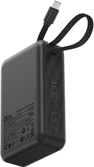 Acefast M21 Power Bank 20000mAh με Θύρα USB-A και Θύρα USB-C Power Delivery Μαύρο