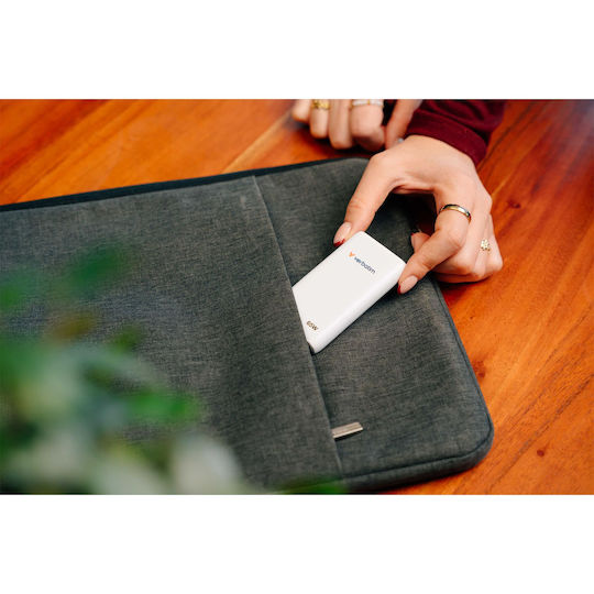 Verbatim GaN Wireless Charger with 2 USB-C Output Ports 65W Power Delivery White (Fold 'n' Go)