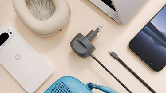 Twelve South Φορτιστής με Ενσωματωμένο Καλώδιο USB-C 30W Power Delivery Slate (PowerCord 3m)