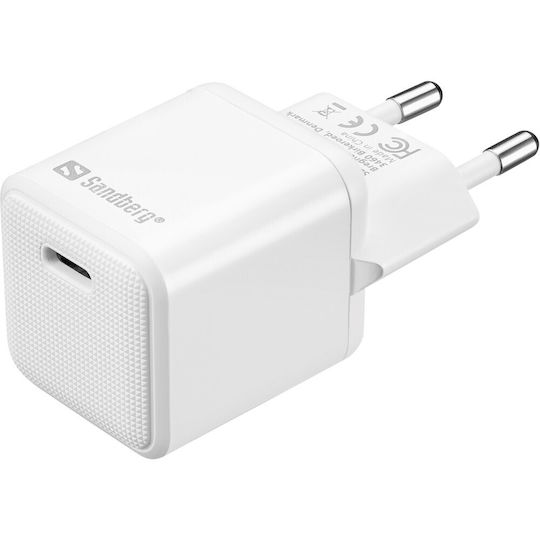 Sandberg Încărcător Fără Cablu cu Port USB-C 20W Livrarea energiei Albς (441-42)