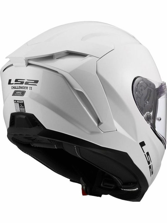 LS2 Challenger II FF817 Solid White Cască Moto Față întreagă ECE 22.06 cu Sunvisor