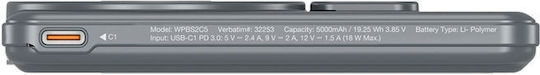 Verbatim Charge'n'Go 2C MagSafe Power Bank 5000mAh Γκρι