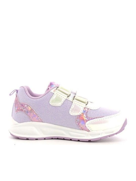 Παιδικά Sneakers με Σκρατς & Φωτάκια Λιλά