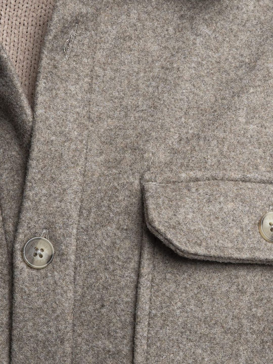 Μακρυμάνικo Overshirt Μπεζ