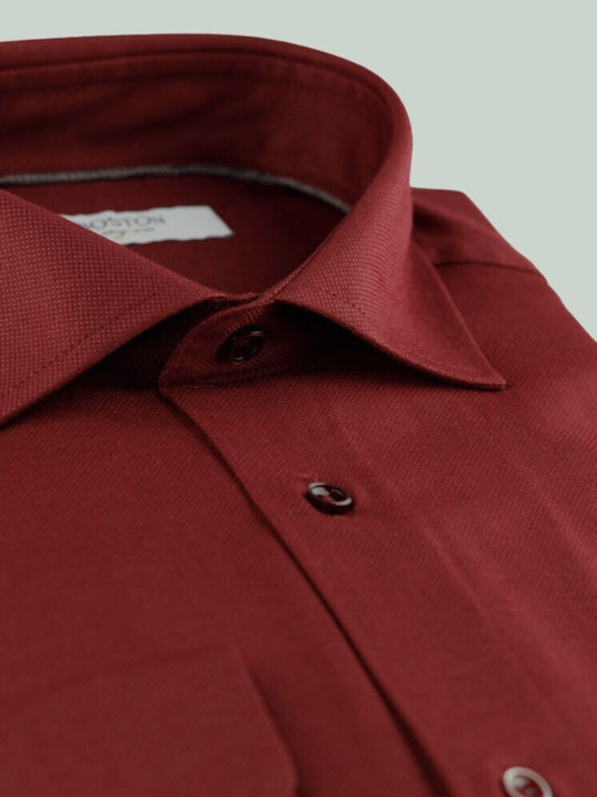 Long-sleeved Cotton Shirt Burgundy
