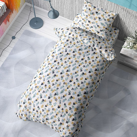 Dimcol Hearts Kids Duvet Cover Single Cotton 11 160x240cm