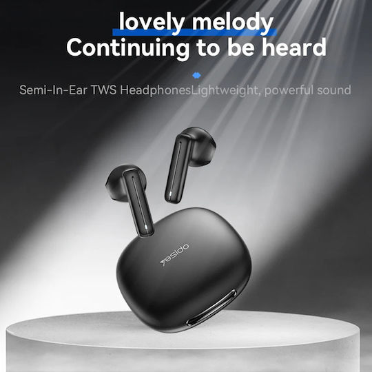 Yesido TWS25 In-ear Bluetooth Handsfree Ακουστικά με Θήκη Φόρτισης Μαύρα