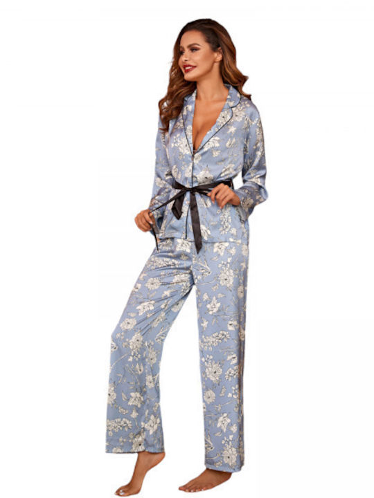 Intimonna Winter Damen Pyjama-Set Sky Blue