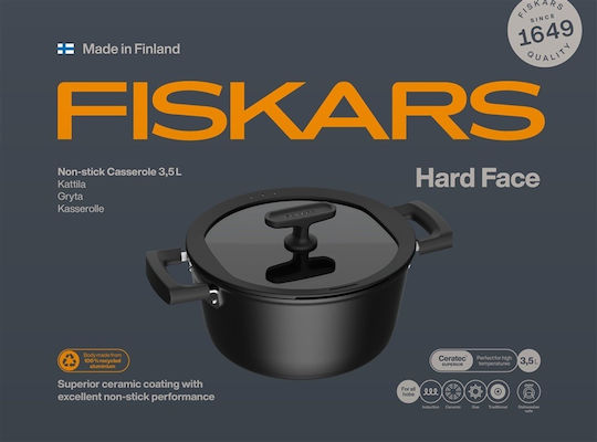 Fiskars Дълбока Тенджера от Алуминий 3.5лт / 22см