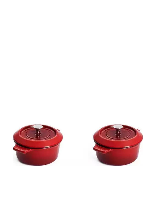 Woll Γάστρα Στρογγυλή Μαντεμένια Chili Red 10x10cm 2τμχ