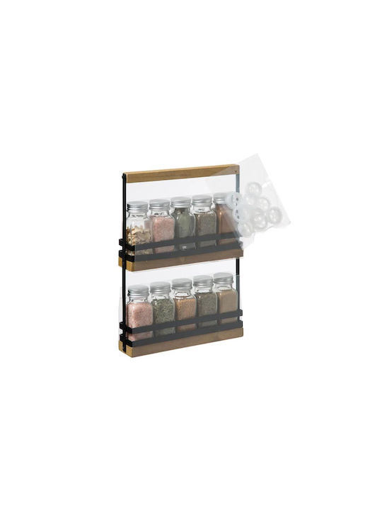 5Five Spice Jar Metallic with Stand Black 10pcs