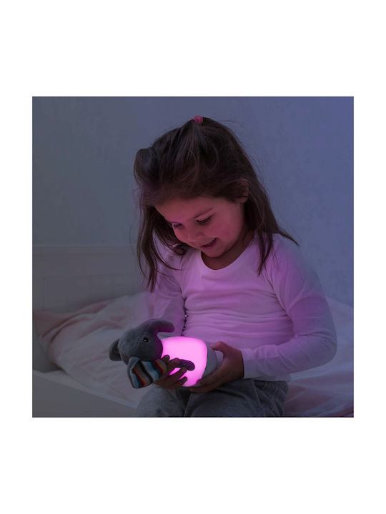 Zazu Nursery Night Light Elly The Elephant Usb Gray With Sensor