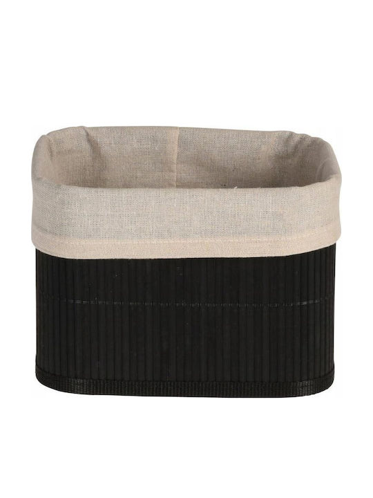 H&S Collection Καλάθι Αποθήκευσης Bamboo Μαύρο