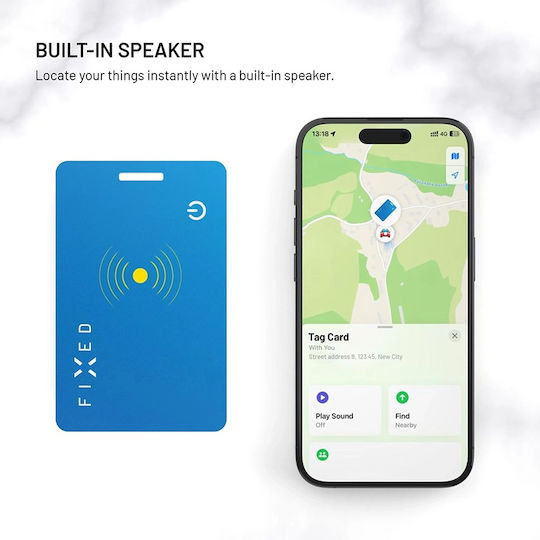Fixed Fixed Tag Card 2 Apple Find My Blue Rechargable