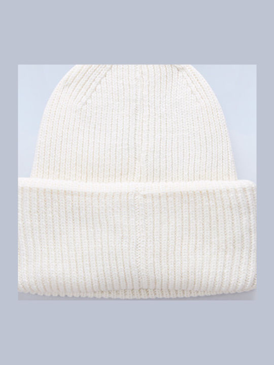 Beanie Unisex Beanie Knitted in Ecru color