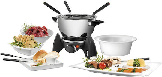Unold Electric Metallic Fondue Pot for 6 Persons Silver 11.5x11.5x16.5cm