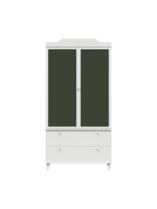 Двойна врата Нтoулάпа с 2 Чекмеджета Бяла 90x45x180см