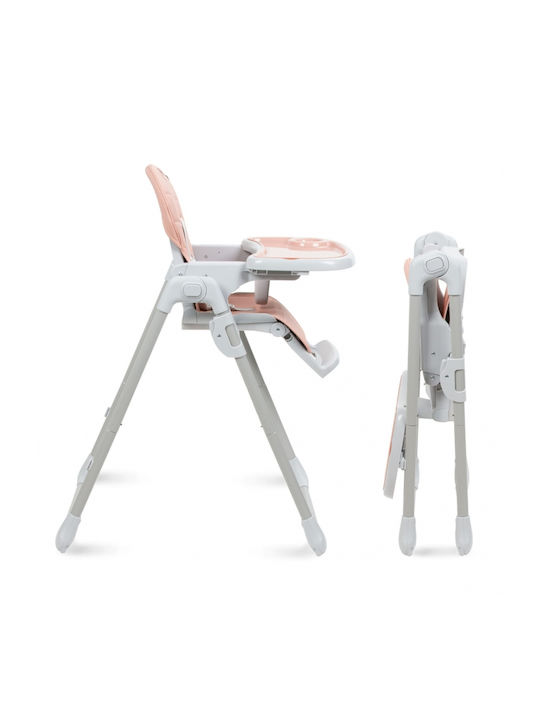 Kidwell Beno Foldable Baby Highchair with Adjustable Height Pink