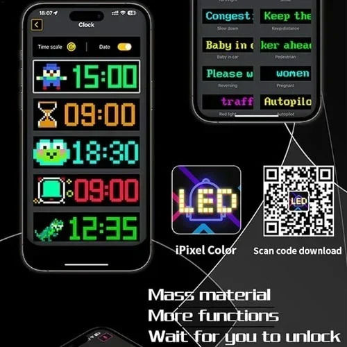 Flexibles Anzeigefeld LED-Schild Bluetooth Benutzerdefinierter Text Animiertes Bild über App Auto 10×37cm 10580