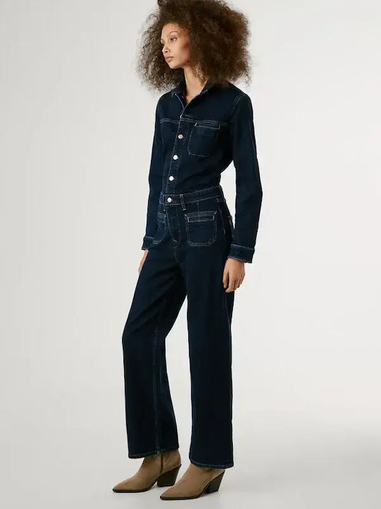 Drop Women's Denim One-piece Suit Jean Blue
