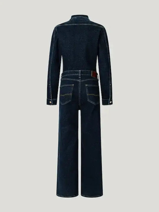 Drop Women's Denim One-piece Suit Jean Blue