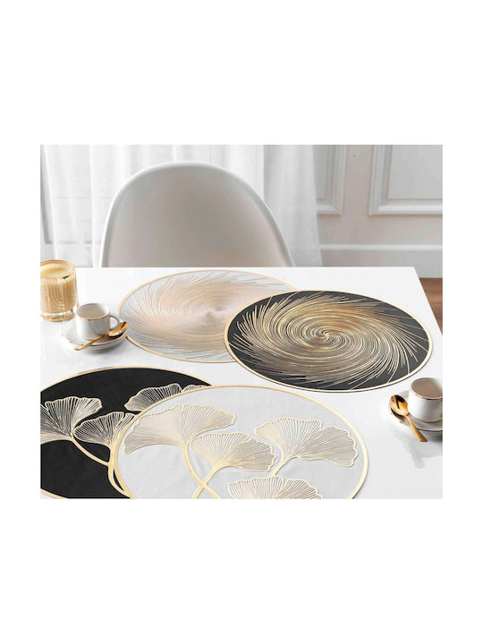 Runde Kunststoff Tischsets Spirale Schwarz Φ38cm