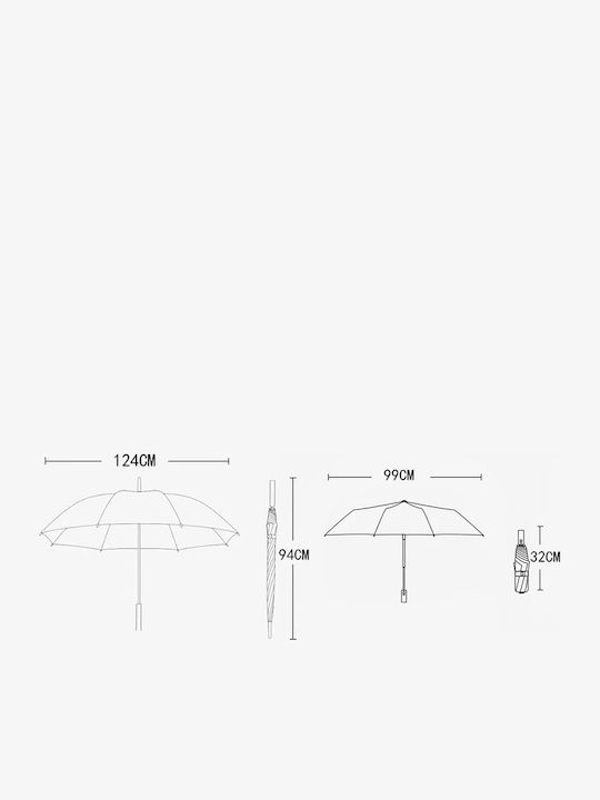 Windproof Umbrella Compact Black