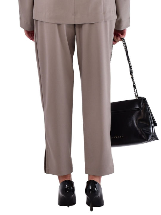 Women's Fabric Trousers Skinny Fit Brown
