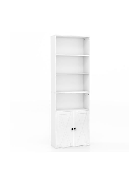 Weißes Bücherregal 60x24x180cm