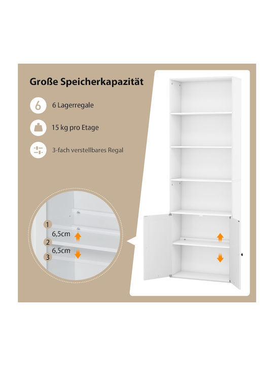Weißes Bücherregal 60x24x180cm