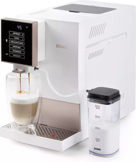 Domo 1350W Налягане 19бар за капучино с мелачка Бяла