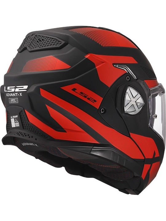 LS2 Advant X FF901 Nova Mat Black/Red Мотоциклетна каска Флип ъп ECE 22.06 1600гр с Sunvisor